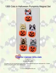 Cats in Halloween Pumpkins Magnets-Plastic Canvas Pattern or Kit