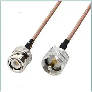 Xiaojiang Store Q9 BNC Male to PL259 SO239 PL-259 SO-239 UHF Male p/Lug UHF - BNC Connector Pigtail Jumper RG316 Extend Cable Low Loss(1 Metre)