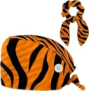[YTYVAGT] Scrub Caps Women,Scrub Hats Suitable for Women,Abstract Animal Pattern Tiger