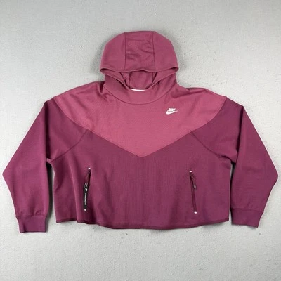 NWT Nike Sportswear Tech Fleece Hoodie Women’s 3X Purple Sweatshirt Cropped