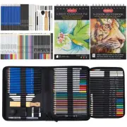 80 Pack Drawing Set Sketching Kit Pro Art Supplies with 3-Color Sketchbook Wa...