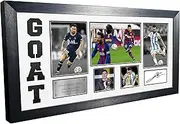 Lionel Messi GOAT Black or White Mount Barcelona PSG Paris Saint-Germain Argentina Signed Autographed Photo Photograph Picture Frame Football Soccer Poster Gift (Off White Mount)