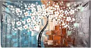 60 * 120cm Unframed Hand-Painted Oil Painting Set Flower Tree Canvas Print Decoration for Home Living Room Bedroom Office Art Picture Multicolor One Size