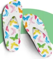 NEW Crocs Kadee II Seasonal Graphic BUTTERFLY Flip Flops US 6/EU 36-37/UK 4 LtEd