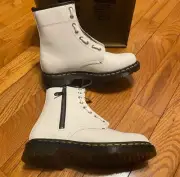 New NIB Dr. Martens Doc Martens 1460 Twin Zip White Combat Boots Size 10