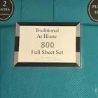 Traditional At Home Full 6pc Sheet Set Turquoise Embossed Maze Print