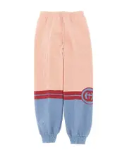 Gucci Kids Interlocking G Printed Jersey Track Pants 12,8Y,6 Light blue and pink