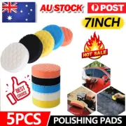 5pcs 7" Waxing Polishing Buffing Sponge Pads Kit Set For Car Polisher Drill OD