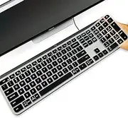 Premium Ultra Thin Silicone Keyboard Protector,Compatible with Logitech Craft、Logitech MX Ergonomic Wireless Keyboard,US Layout,Waterproof Dustproof (Translucent Black)