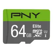 PNY Elite 64GB MicroSD Card Class 10 U1 HD Video Fast Read Speed Waterproof