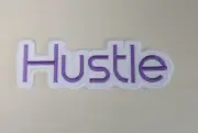 Hustle White and Purple 6-inch Iron on Embroidered Applique Patch