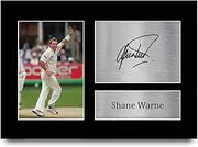 HWC Trading A4 Shane Warne Gifts Printed Signed Autograph Picture for Cricket Memorabilia Fans - A4