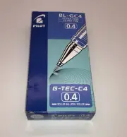 Pilot G-TEC-C4 0.4mm Blue. Ultra Fine Roller Ball Gel Pen BL-GC4( BOX 12 PENS)
