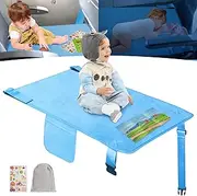 Gocozy Toddler Airplane Bed, Travel Essentials for Kids, Soft Toddler Airplane Travel Essentials with Sticker Book, Light Blue
