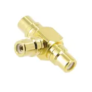 Triple 3-Way RCA Female T shape Socket Gold Connector Adaptor Home Theatre Hi-Fi