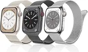 [IXTRA] Mesh Metal Band Compatible with Apple Watch Band 38mm 40mm 41mm 42mm 44mm 45mm 46mm 49mm Men Women, Stainless Steel Magnetic Loop Strap for iWatch Ultra SE1/2 10/9/8/7/6/5/4/3/2/1