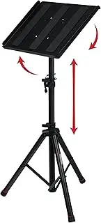 Gator Frameworks Heavy Duty Deluxe Adjustable Multi-Media Gear Stand Featuring 100x100 Vesa Mounting Brackets | Ideal for Laptops and more; Min/Max Height - 36"/48" (GFW-UTL-MEDIATRAY2)