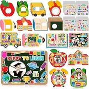 Beeveer 96 Pcs School Picture Frame Craft DIY First Day of School Photo Frames Back to School Frames Crafts Gift with Stickers for 1st Day of School Teacher School Supplies