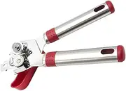 Heavy Duty Can Opener - Electric Bottle and Jar Opener for Effortless Opening - Ideal Kitchen Accessory for Beer Wine and Canned Goods Plastic Design in Red