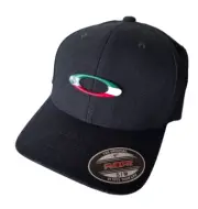 NWT $35 OAKLEY TinCan Mexico Flag Stretch Baseball Cap Hatin Black Size L/XL