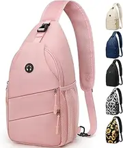 [Pritent] Crossbody Bags for Women Men Trendy Sling Bag Bakpack Casual Chest Bag with Convertible Shoulder Strap