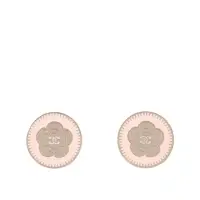 在飛比找博客來優惠-CHANEL 圓形山茶花圖案耳針式耳環_展示品 (粉色/金色