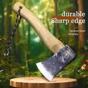 Short Wood Handle Small Hatchet Axe Mini Tomahawk Bushcraft Camping Hand Forged