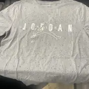 Jordan Jumpman Graphic Logo Printed T-Shirt Big Boys XLGrayMulti Crew Neck NWT