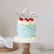 Silver & Opaque Layered Cake Topper - One