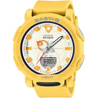 在飛比找PChome24h購物優惠-CASIO BABY-G 復古色彩雙顯計時錶/芥黃/BGA-