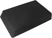 Pvcqjkd Place Mats PU Leather Christmas Placemats Black Sets of 6 Table Mats Washable Waterproof Placemats 45X30cm