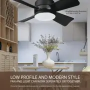 4 Blade Black Socket Fanlight LED Bulb Remote 3 Speed Portable Garage Utility