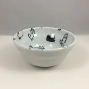 Japanese 3.75"D Dipping Soy Sauce Bowl Kuro Maneki Neko Black Cats Made in Japan