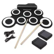 Folding Silicone Hand Roll USB Electronic Drum Portable Pad Kit With Drumsticks