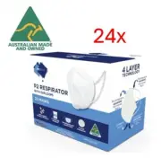 Australian Made P2 4-Layer Face Mask with Earloops - 25 Pack x 24 boxes (600pcs)