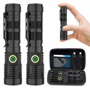 Rechargeable Flashlight High Lumens 2 Packs, High Lumens Super Bright Flash L...