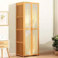 在飛比找momo購物網優惠-【HappyLife】竹製雙門衣櫃 塑藤櫃門 Y11229(
