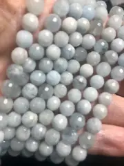 Aquamarine Natural Gemstone Faceted Beads 6.5-7mm 15.5" Strands CLOSEOUT SALE!