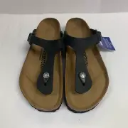 Birkenstock New w/ Box Gizeh Black Oiled Leather Regular Width - Select Size