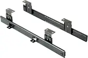 Emuca - Ball Bearing Runners for underdesk keyword Platform/Shelf/Drawer, Height Adjustment Keyboard Holder Runners kit, Steel, Black zinc Plated, 20 ut