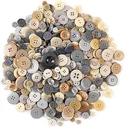 660 PCS Round Button Resin Sewing Buttons Round Mixed Buttons for Clothes Sewing DIY Craft Projects, Grey and Brown