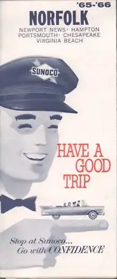 1965 Sunoco Road Map: Norfolk NOS