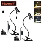 USB Flexible LED Night Light Clamp Clip-On Reading Table Desk Bed Bedside Lamp