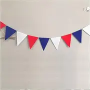 Bunting Flags 3M Red White Blue Falgs Non-Woven Bunting Wedding/Valentine's Day/Birthday Party Flags Hang Garland Decoration Supplies Bunting