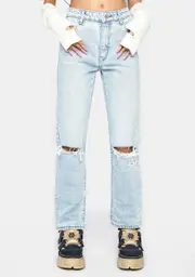 [Rollas] Sunbleach Worn Original Straight Leg Jeans