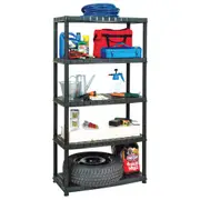 5-Tier Multipurpose Storage Shelf 100KG Heavy Duty Plastic Garage Rack Shelving