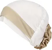 [Bigood] Women's Contrast Color Soft Beanie Chemo Cap Sleep Turban for Cancer Hair Loss