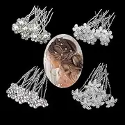 40Pcs Bridal Wedding Hair Pins, BetterJonny 4 Styles Crystal Pearl Flower Hair Barrettes U-Shape Hair Clips for Wedding Prom Bride Bridesmaid Women Girls（A Style）