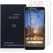 [2 PACK] Google Pixel 3A XL Screen Protector Full Coverage Tempered Glass Screen Protector Guard (Clear) - Case Friendly