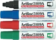 Artline Whiteboard Marker 5109A Big Nib 10mm Chisel Assorted Colours (Box of 6)